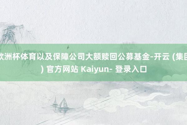 欧洲杯体育以及保障公司大额赎回公募基金-开云 (集团) 官方网站 Kaiyun- 登录入口